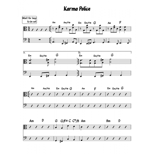 Karma Police Piano Sheet Piano Sheet