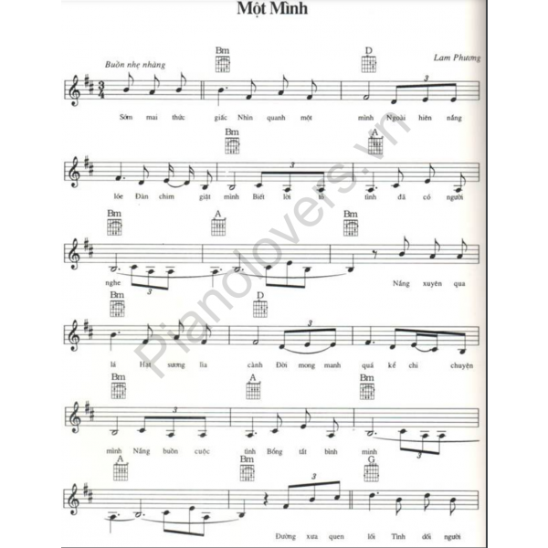 Một Mình - Lam Phương - Sheet Music