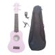 Đàn Ukulele WOIM Soprano kèm bao vải, capo nâng tông và máy lên dây điện tử - Màu hồng nhạt
