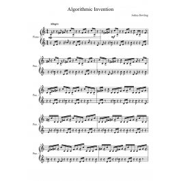 Algorithmic Invention - Piano Sheet- Piano Sheet