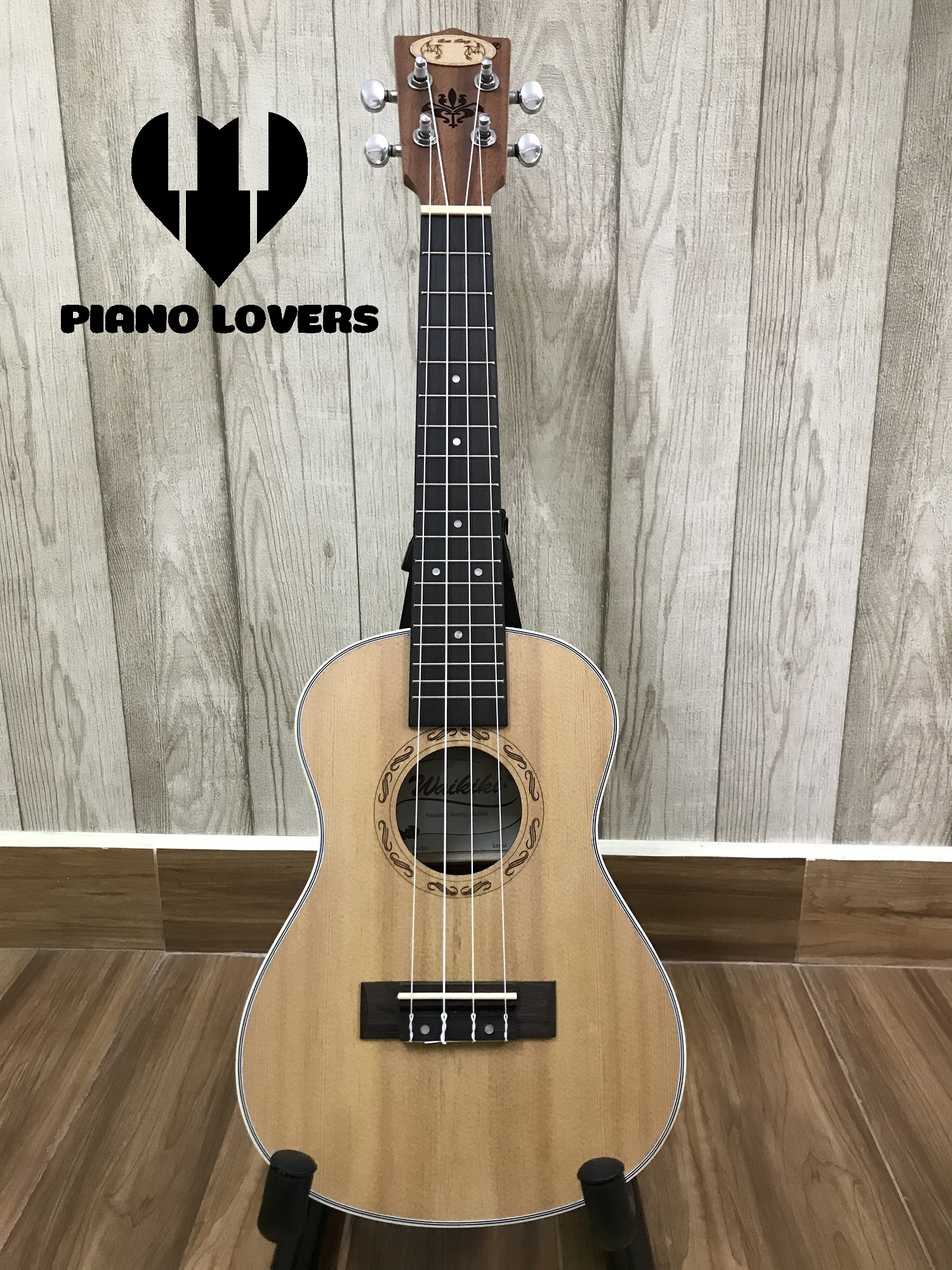 Đàn Ukulele Gỗ Anh Đào + Bao da cao cấp (mẫu 08 size 23)